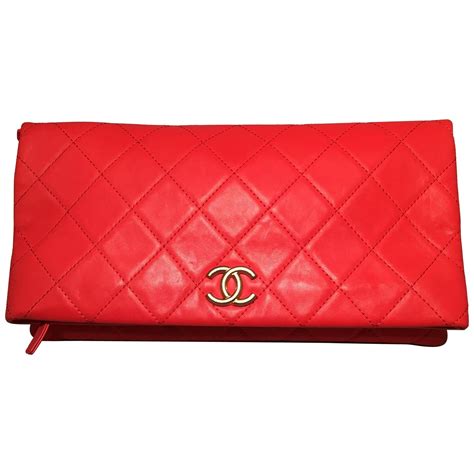 chanel 14c red clutch|chanel clutch bag with chain.